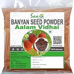 Saara HERBAL FRESH Aalam Vidhai Powder, 300g, Banyan Seed Powder, Bargad, Ficus Bengalensis Powder (Pack 3 x100g)-image-71