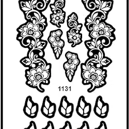 Rose Vine Pattern Mehndi Stencil Sticker for Women’s-picture-48