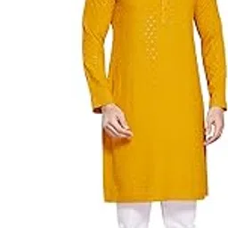 divisive Men's Sequince Embroidered Cotton Blend Slim Fit Kurta Pyjama Set-picture-17