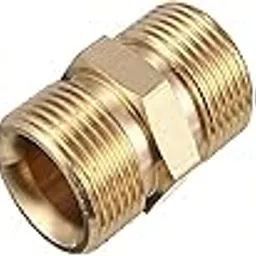 MAXAIR PACK OF 2PCS BRASS M-22 THREAD PORTABLE HIGH PRESSURE CAR WASHER PIPE CONNECTOR/JOINTER FOR EXTENSION OF WASHER HOSE PIPE FREE TEFLON TAPE-image-51
