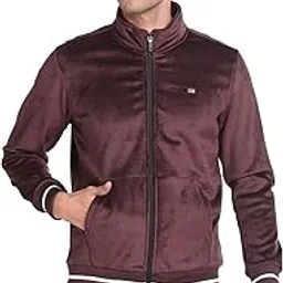 Men's Polyester Blend Stand Collar Solid Sweatshirt-image-28