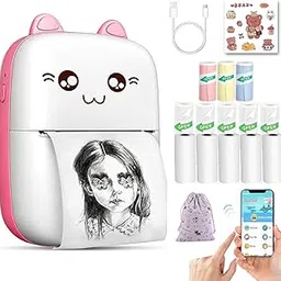 Dangfly Mini Portable Pocket Printer with USB Cable- Inkless Instant Printing- Thermal Printer for Note/Photo Web Document Printing- Bluetooth Printer for Android or iOS-picture-35