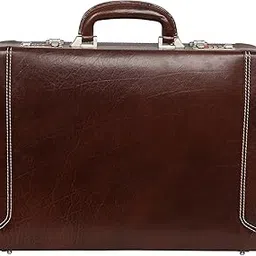 reo leather REO Mens Pure Leather Laptop Office Briefcase Bag for Business Men (Brown)-picture-12