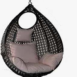 PRIME PIGEON Hammock Swing Chair Without Stand for Home, Hanging Swings for Indoor, Outdoor, Home, Patio, Yard, Balcony, Garden (BLK+BIEG)-picture-24