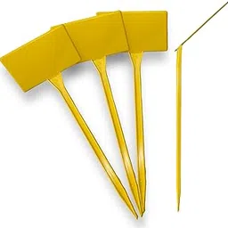 MEI Name Plate Sticks for Plants, Gardening Name Tag | Yellow Plastic T-Type Shrub | Tree Seeds Tags | Markers Nursery | Garden Labels (Small, Pack of 50)-picture-10