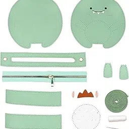ZOOMELLA® DIY Leather Shoulder Bag Making Tote Wallet Material Craft Sewing Handmade Green-image-26