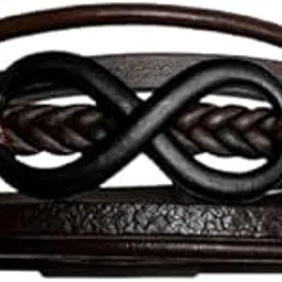 immer Infinity Leather Bracelet for Men & Boys | Steel Charm & Magnetic-Clasp | Gift for men for Birthday, Anniversary & Festival | 8.5 inches Stylish Bracelet for Men-picture-19