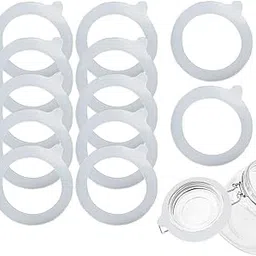MOYENNE 12 Pcs Rubber Gasket For Glass Jars, Replacement Rubber Seals For Glass Jars Silicone Gasket Mason Jar Rings, Rubber Jar Seals Gasket Ring For Mason Canning Jars (White)-picture-19