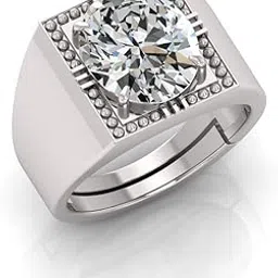 todani jems 10.25 Ratti Zircon Stone Certified Gemstone Silver Plated | Adjustable Ring With Lab Certificate for Men and Women(Ma8)-picture-11