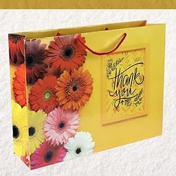 TASCHE Big Yellow Thank You Gift Bags For Gifting | Weddings | Birthday | Holiday Presents (Size 12 X 15.75 X 4 Inch | Pack of 25)-image-41