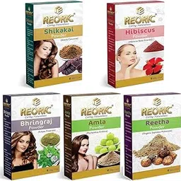 Reoric amla reetha shikakai bhringraj hibiscus powder|aritha powder |soap nuts for hair |amla powder |indian gooseberry powder |shikakai powder |Acacia Concinna |bhringraj powder(500g, Pack of 5)-picture-55