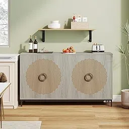 Goldview Furniture Solid Wood Sideboard Buffet | Rustic Wooden Storage Cabinet for Dining Room, Living Room & Kitchen-image-97