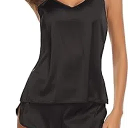 adshcei Women's Blended Solid Knee Length Baby Doll Black-picture-54