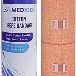 MEDIGEN Cotton Crepe Bandage Reusable Elastic Compression Sprains, Strains & Injury Care Skin-Friendly, Breathable, Durable & Washable Support Bandage CE ISO Certified (Pack Of 1, 8CM * 4MT)-picture-27