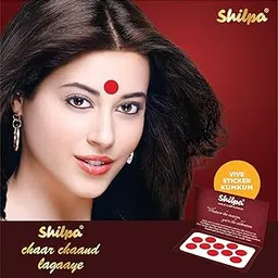 Shilpa Vive Sticker Kumkum Bindi (Box Contains 15 Packs) (02, Red)-picture-33