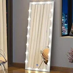 kaevion Rectangular Full Length Mirror 4.4 Feet with Lights, Full Body Vanity Mirror, LED Lighted Full-Length Mirror, Large Floor Mirror with Lights, Wall-Mounted and Standing for Bedroom-picture-37