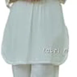 Womens Dress with Pant, White with embrodred-picture-12