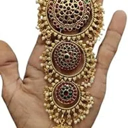 Seyonkempu stones HEavy Work 3layer Medium Size mc Stones Jada Billai For Hair image 1