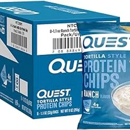 Quest Nutrition Ranch Tortilla Style Protein Chips, Baked, 19g Protein, 4g Net Carb, Low Carb, Gluten Free (Pack of 8)-picture-10