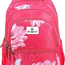 hi-speed Oliver Laptop Backpack for Women, 3 Compartments, 19" Stylish and Trendy College Bags for Girls, Water Resistant and Lightweight Bags for Office and Travelling Purpose, 36 Liters, Rani image 1