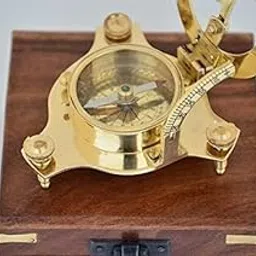 The Antique's Lab Brass Golden Sun-Clock Compass Vintage, Pocket Compass Design, Beautiful Style, Convenient to Carry. Making It Ideal for Adults & Kids (Pack of 1)-picture-26