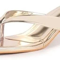 fausto Women Kitten Heel Slip-On Formal Sandals with T-Strap Design and Glossy Finish | Elegant 2.5 Inch Low Heels Thong Slippers for Work, Office, Party-picture-49