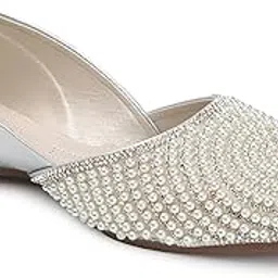 sneakersvilla Soft Leather Ethnic Jutti Casual Flats Stylish Mojaries Ethnic Flats for Girls & Women-picture-23