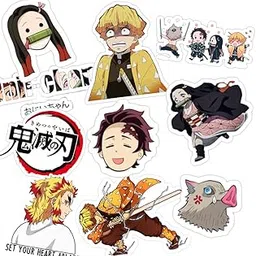 Careflection Pack of 11 Demon Slayer Anime Merch Sticker Pack Perfect for Laptop Computer Car Water Bottle Travel Case Guitar Luggage Motorbikes-picture-27