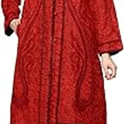 craftbazar Kashmiri Densely Embroidered Black Coat with red colour-picture-34