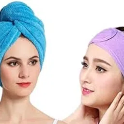 blenqish | Facial Headband & Head Wrap Combo | Face Cleaning | Makeup | Hair Wrap and Headband for Women and Girls Multicolor (Pack of 2)-picture-32