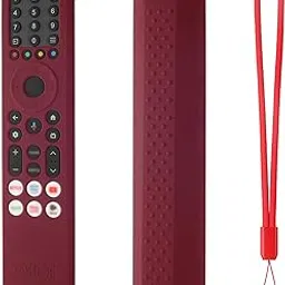 Oboe Silicone TV Remote Cover Compatible with TCL Tv Remote RC833A 4K QLED Google TV Protective Case with Lanyard (C-Wine Red) [Remote NOT Included]-picture-34