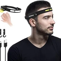 LED Headlamp Rechargeable, Head Lamps Outdoor Led Rechargeable, 1200mAh Bright Lightweight Waterproof Wide Beam Headlamp Flashlight with Motion Sensor, Headlights for Running Hiking Camping Fishing-picture-11