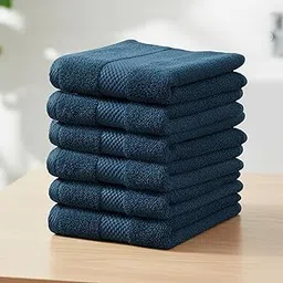 Premium Face Towels - 100% Combed Cotton, 600 GSM, Ultra Soft, Quick Dry & Highly Absorbent, for Gym, Travel & Acne-Prone Skin, 30 x 30 cm, Set of 6 (Dark Teal)-picture-53