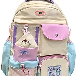 yindella Aesthetic Kawaii Backpack with Pencil Caese - Large Capacity School Bag for Girls, Cute Korean Style Laptop Rucksack, Multi-Pocket Casual Travel Backpack for Students & Teens-picture-10