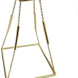 neophilia Geometric Brass Metal Pyramid Harness | Modern Statement Harness for Women | Lightweight & New Trendy Dangle Design-picture-13
