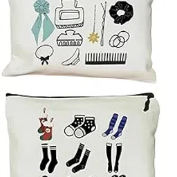 2 Pc Storage Pouches for Travel Stuff | Multipurpose Makeup, Skincare, Toiletries, Beard & Nail Care Organizer | Travel Essential Pouch Set (Hair & FEET Stuff)-picture-59