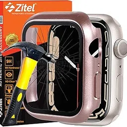 Zitel Hard Case with Built-in Tempered Glass Screen Protector Compatible with Apple Watch Series 9 41mm / Series 8 41mm / Series 7 41mm (Rose Gold)-image-52
