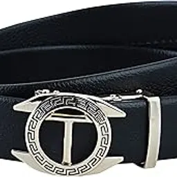 zacharias Men's Faux Leather Auto Lock Belt T Buckle-picture-30