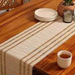 Peepul Tree Handmade Table Runner for 4 Seater| Multipurpose Natural Grass Table Runner for Dining Table, Coffee & Centre Table | Non-Slippery | Heat-Resistant |12" x 60"Inch | Off White image 1