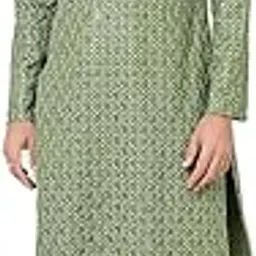 see designs Men's Full Sleeve Mandarin Collar Men Embroidered Straight Long Kurta - Festive Collection | Dussehra & Diwali Collection-picture-14