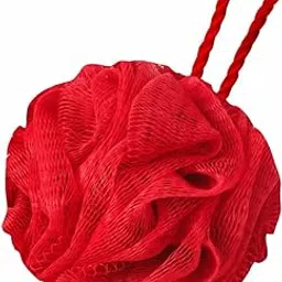 GUBB Luxe Bath Sponge Round Loofah For Women & Men - Coral | Soft & Fluffy With Multiple Layers of Fibrous Matrix For Shower Time | Scrub off Dead Skin, Soft Mesh, Skin Friendly, Gentle Exfoliation image 1