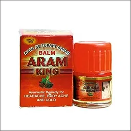 Aram King Balm | Ayurvedic Pain Relief Balm for Headache, Cold, Joint & Muscle Pain | Unani Formula | 12g (Pack of 10)-picture-64
