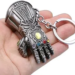 yaanatural Yaa Catchy Avengers Thanos hand with all Infinity Stone Gauntlet and Double-Bladed Sword KeyChain best Gift for (Thanos Lovers) image 1