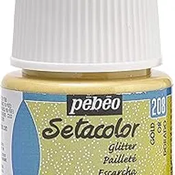 Pebeo Light Fabrics Glitter Setacolor Fabric Paint, 45ml, Gold-picture-18