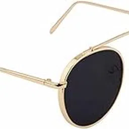 Sunwear UV-Protected Adult Stylish Metal Body Square Sunglass(Gold-Black)-picture-20