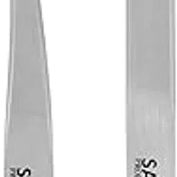 SAVNI Professional Eyelash Extension Tweezers Kit, Silver, Complete Professional Tweezers (Set of 2 (Straight & Angled) with Storage Box)-image-2