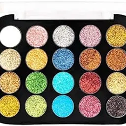 Shryoan 20 Shades Glitter Eyeshadow Palette, Shimmery Finish Shade 01 - Multicolor-picture-30
