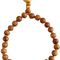 RDK SON'S White Sandalwood (Safed Chandan) Knotted Mala Bracelet 8 mm 27+1 Beads Prayer Mala, Sandalwood Bracelet Quarter Mala-picture-11