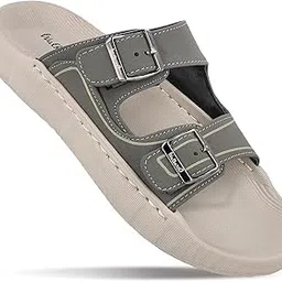 walkaroo Men's Slide Sandals with Soft Sole, Broad Straps with Buckles and Lightweight - WC8764-picture-23