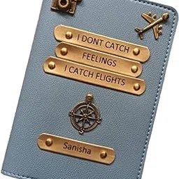 celed Stylish Quote Personalised Passport Cover for Unisex|Travel with Caption Passport Cover | Vegan Leather Passport Cover for Men|Sky Blue-picture-29
